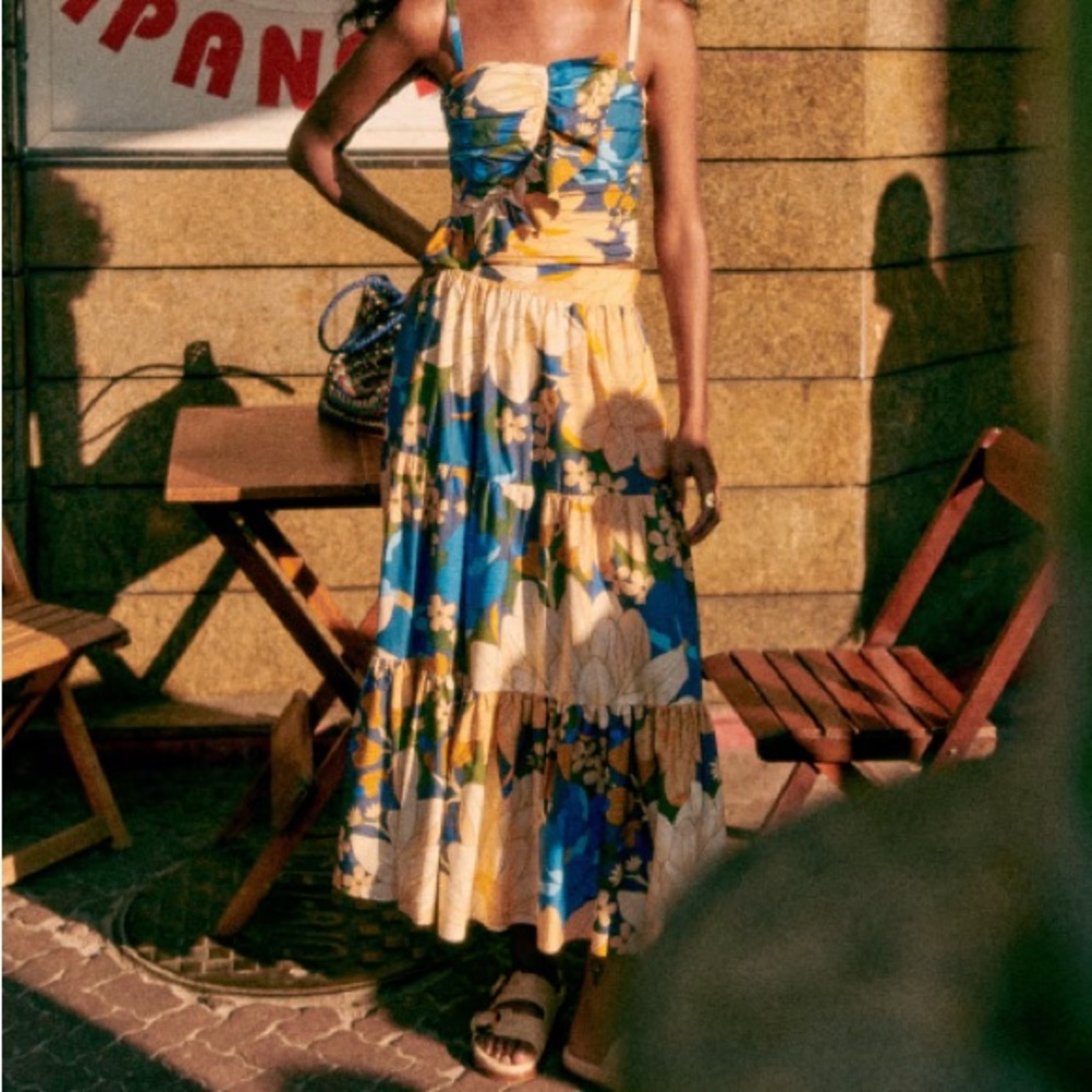 Sezane x Farm Rio Sakura skirt size 2/XS (smallest size) BRAND NEW WITH TAGS - Picture 1 of 3